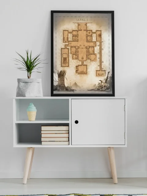 Mummy Bride Map Level 1 canvas art print showing corridors
