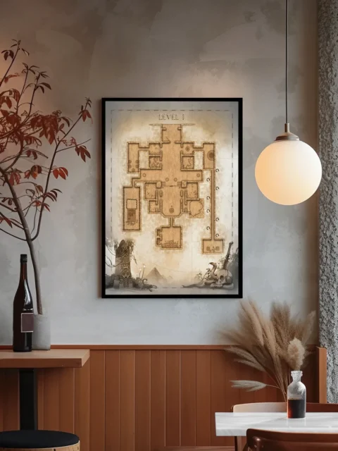 Illustrated fantasy level map design