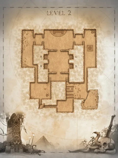 Mummy Bride Level 2 fantasy art print dungeon layout