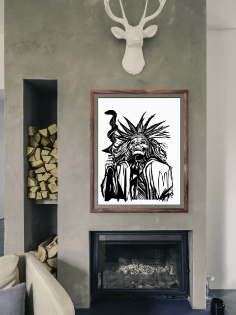 Mummy Bride fantasy canvas art showing ritual headdress