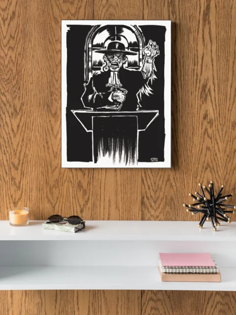 Obadiah Wotts Crater Mutant fine art canvas with podium