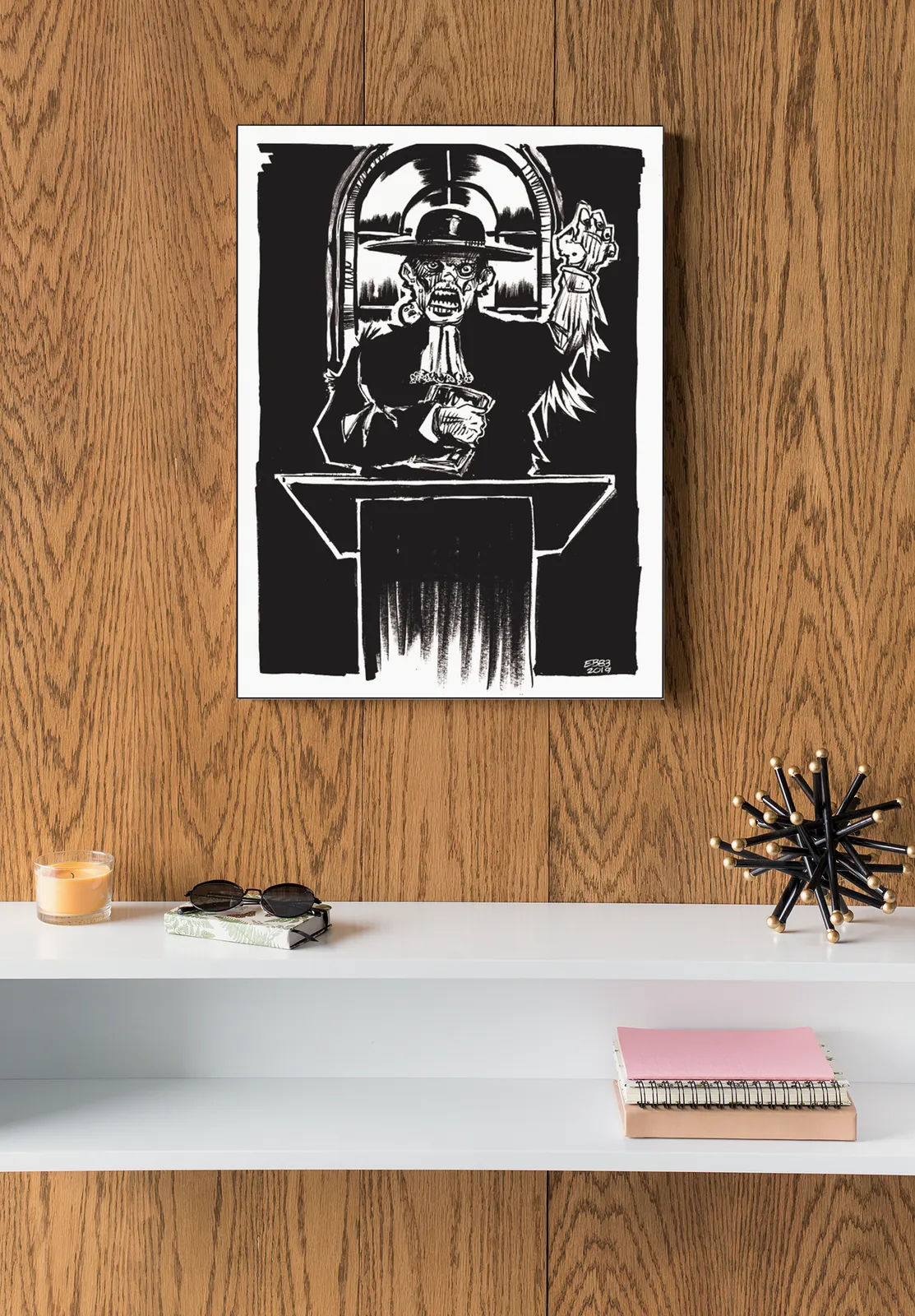 Obadiah Wotts Crater Mutant fine art canvas with podium