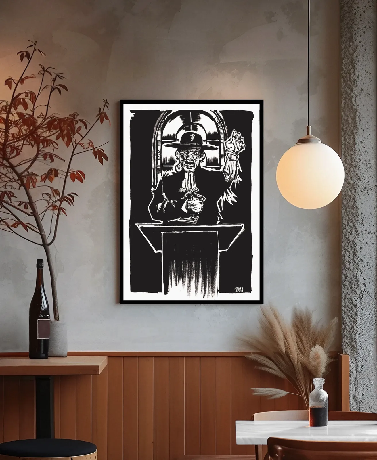 Obadiah Wotts Crater Mutant fine art canvas in black and white