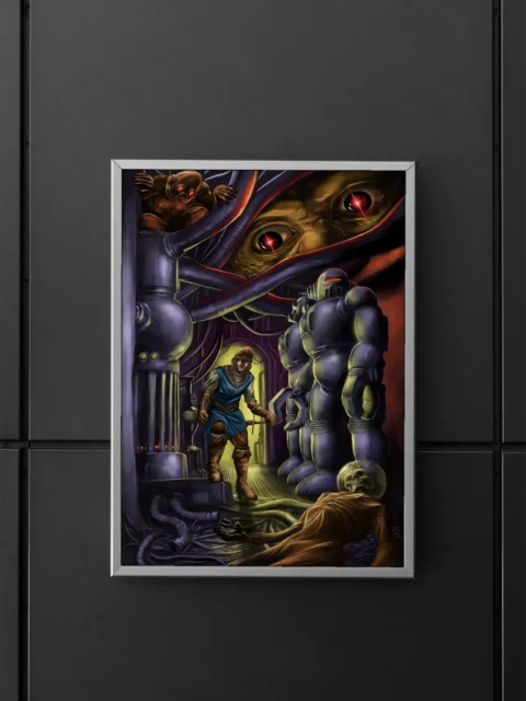 Occurrence Howling Crater Back Cover fantasy canvas artwork with explorer