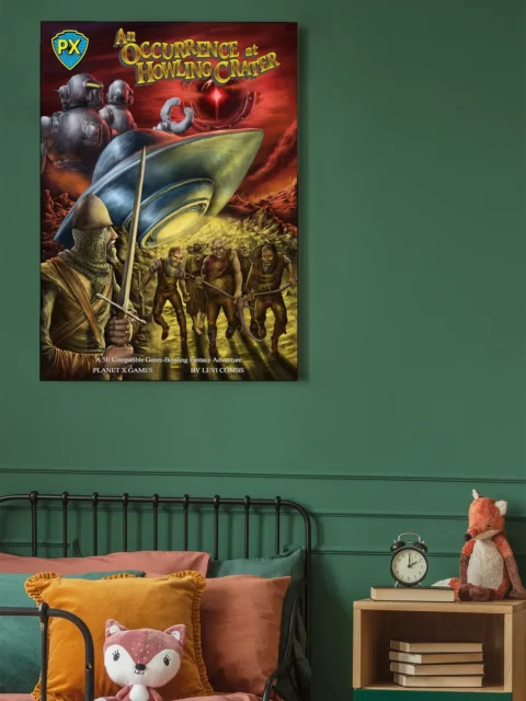 Chaotic crowd beneath a glowing vessel