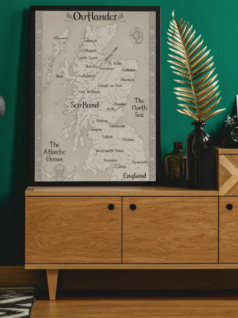 Monochrome historic map with regions and coastlines