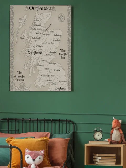 Hand-drawn Scotland-inspired fantasy geography