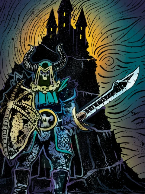 Phylactery 1 Cover Art fantasy canvas artwork dark warrior