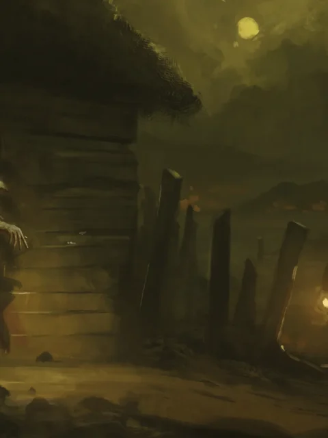 Plagueborn fine art canvas showing a diseased shoreline