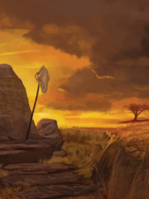 Plains Gnolls fantasy canvas art print showing open grasslands