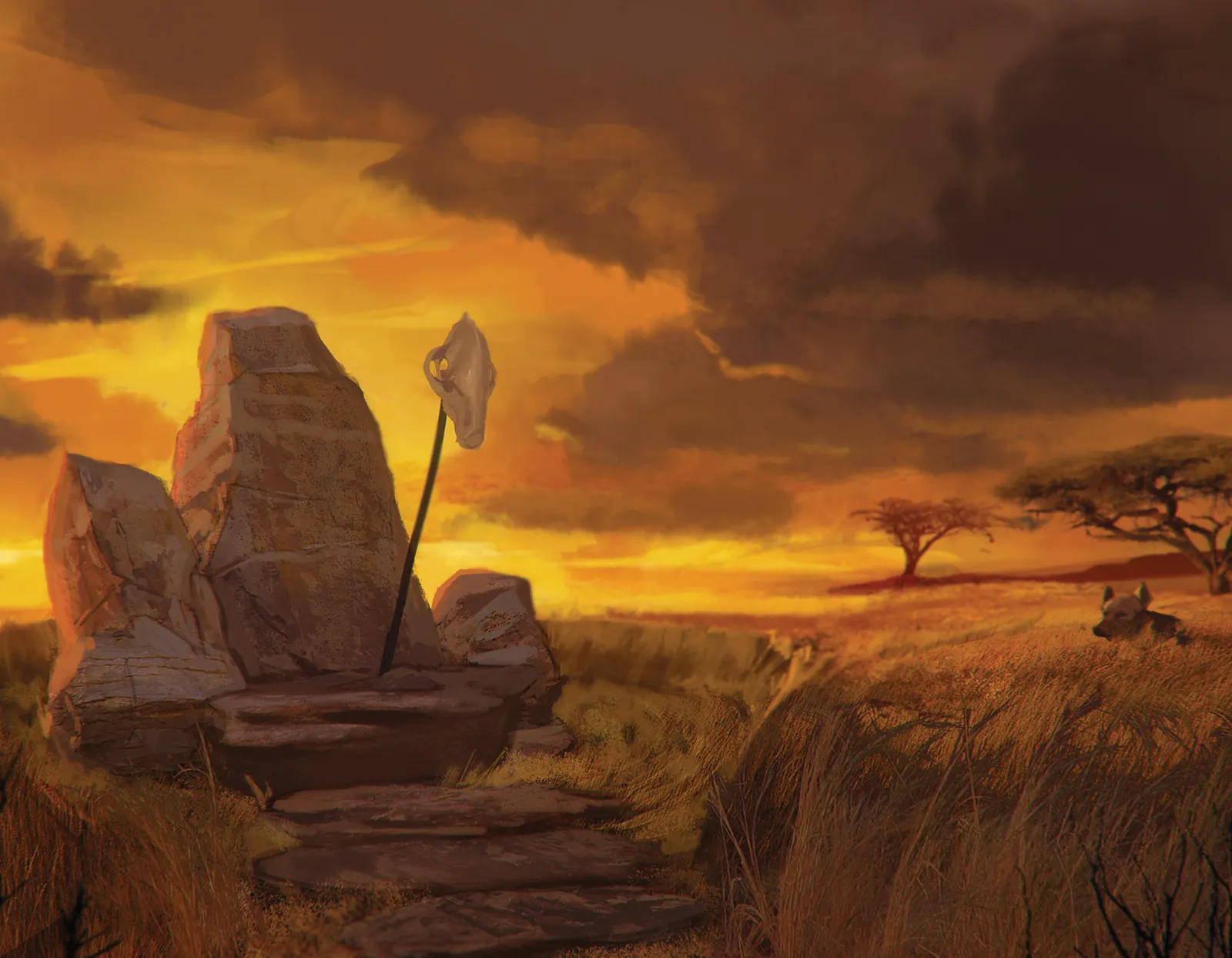 Plains Gnolls fantasy canvas art print showing open grasslands