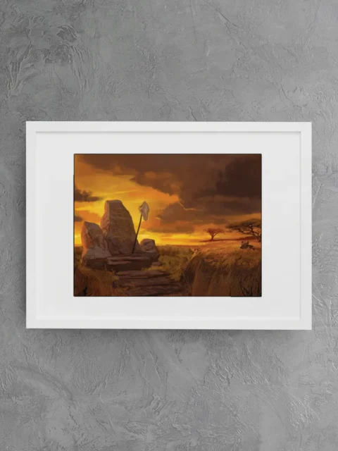 Plains Gnolls fantasy canvas art print depicting a distant threat