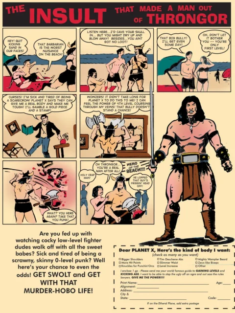Planet X Barbarian fantasy canvas artwork comic panels