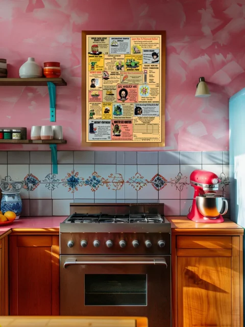 Comic style panels filled with magical curiosities