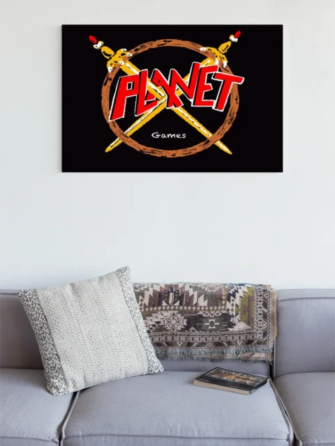 Planet X Slayer Homage fantasy canvas artwork bold emblem