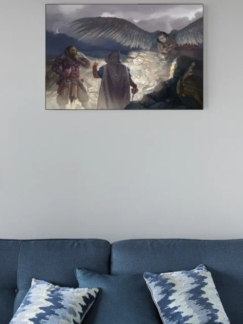 Ridiculous Riddles fantasy wall art depicting a dangerous riddle scene