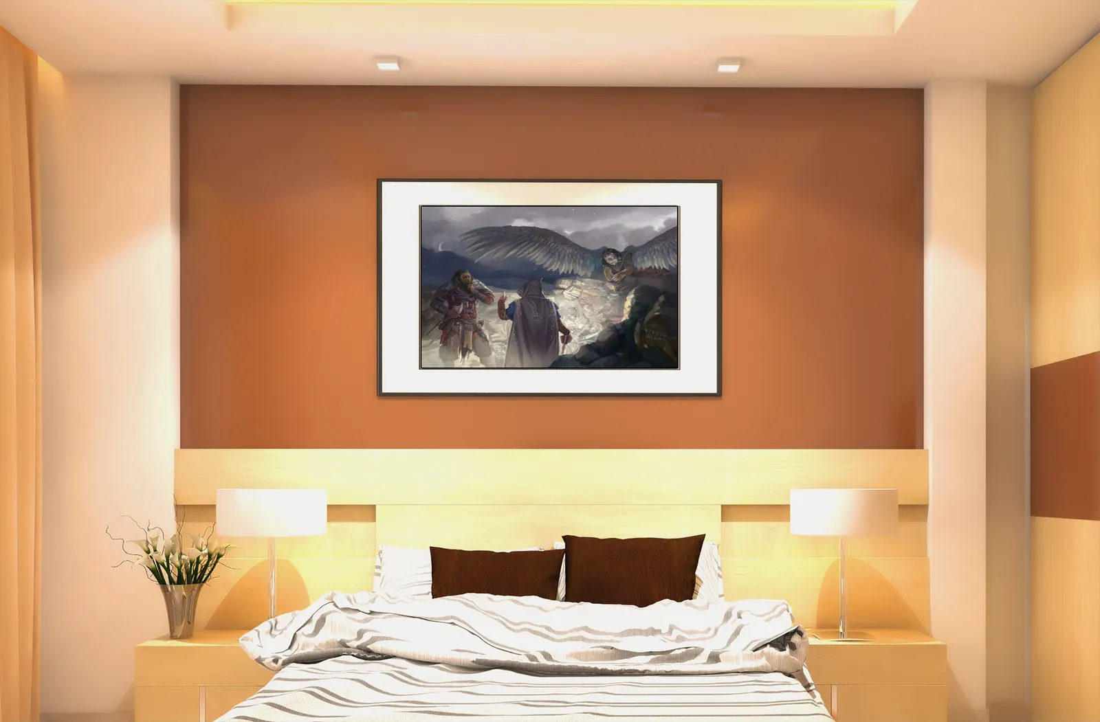 A cloaked figure gesturing during a tense exchange