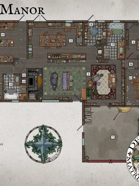 Perilous Crossing river encounter map canvas with bridge