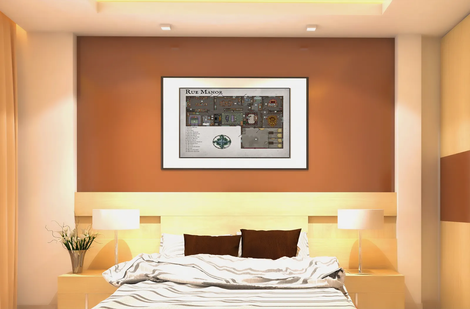 Detailed Perilous Crossing river encounter map canvas artwork