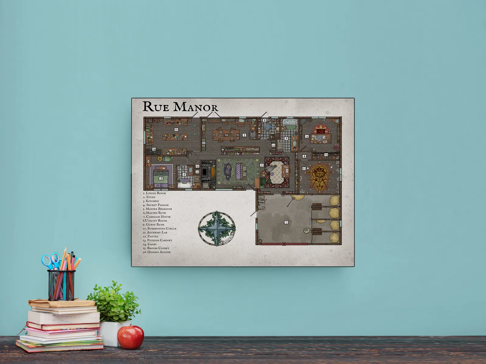 Top-down river crossing with wooden bridge