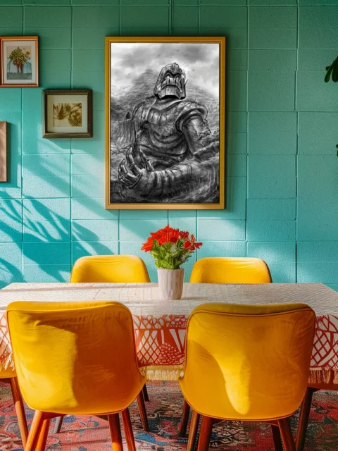 Mechanical giant reclaimed by nature