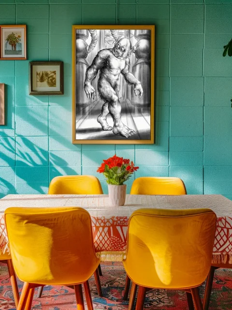 Sasquatch ROBUT fantasy canvas artwork monstrous figure