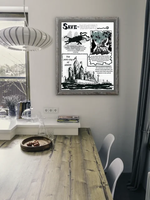 Save VS Disbelief 3 fantasy canvas artwork sketched locations