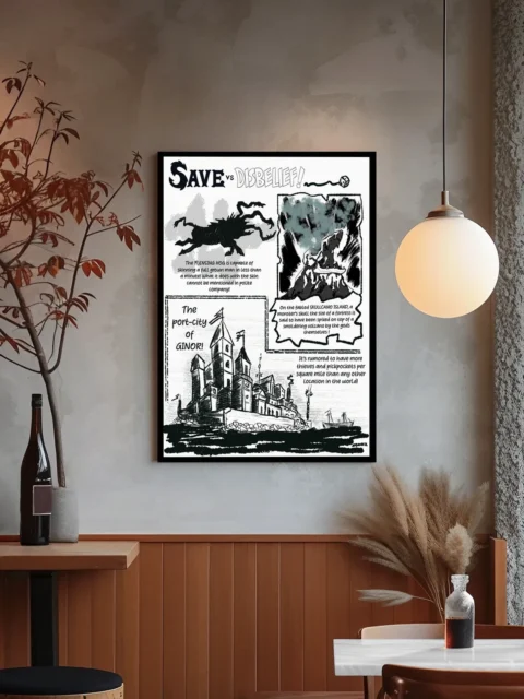 Illustrated port city with towers