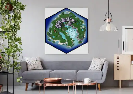 Skycaller Island Fantasy Map Canvas - Deven Rue Cartography
