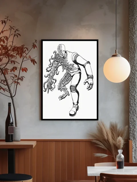 Science fiction creature with tentacles