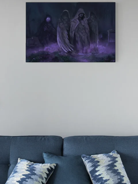 Specters fantasy canvas artwork depicting haunting apparitions