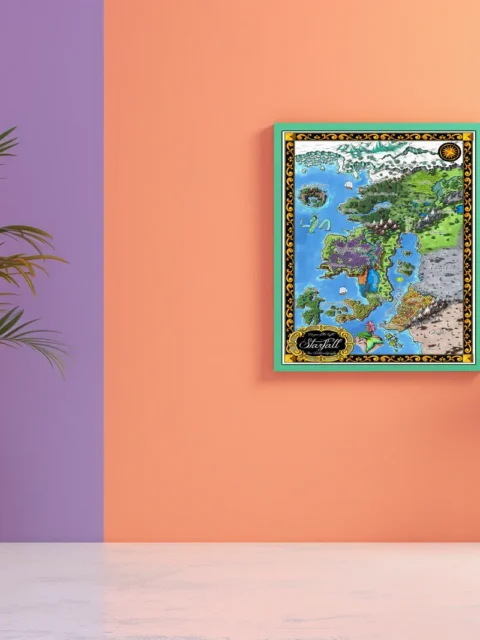 Detailed continental map artwork for tabletop campaigns