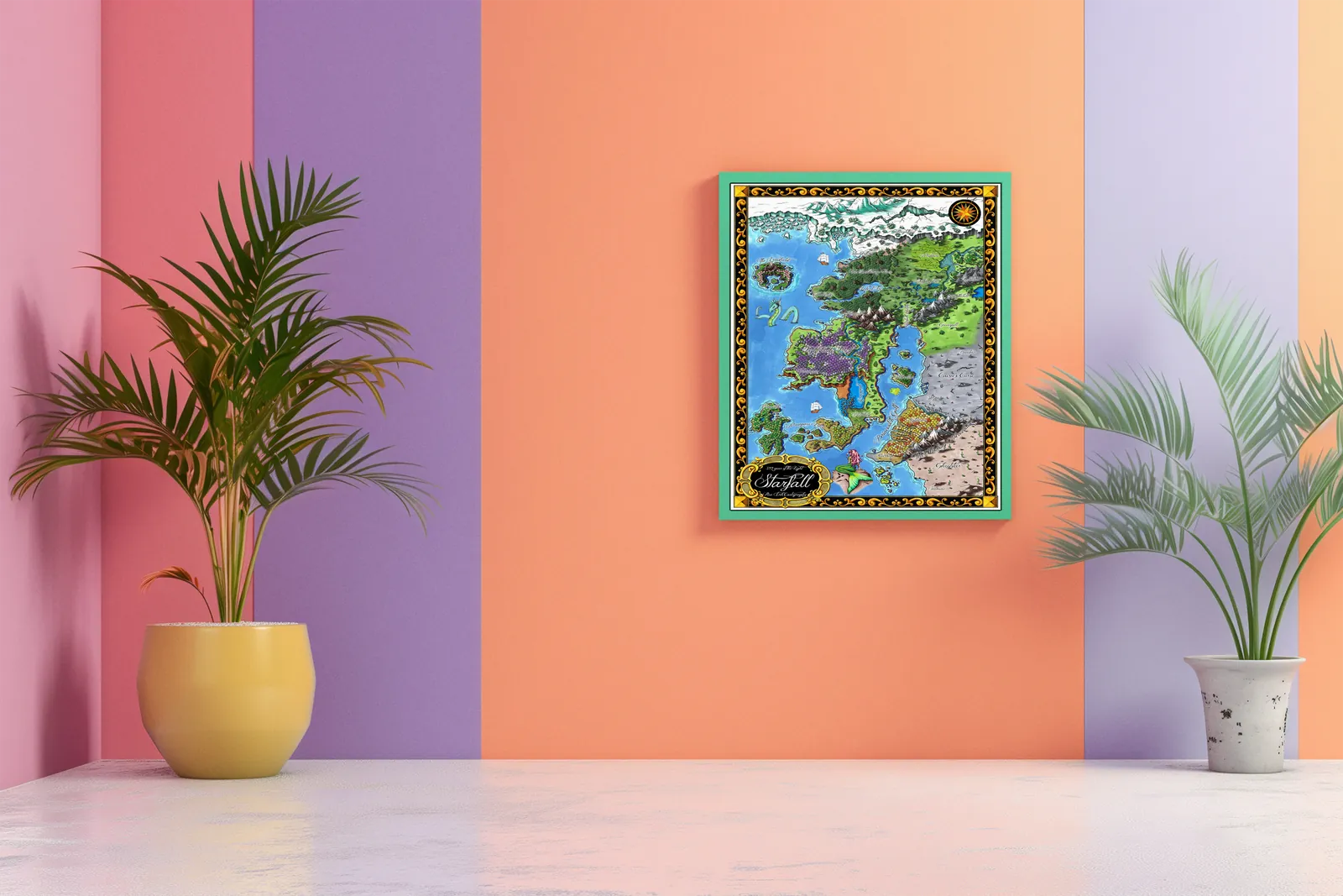 Detailed continental map artwork for tabletop campaigns