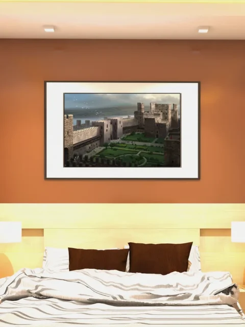 Strongholds fortress canvas art overlooking river valley