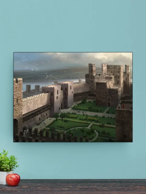 Strongholds fantasy fortress canvas art with towering keeps