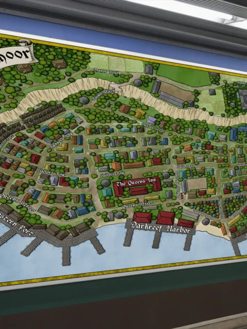 Residential blocks arranged along winding roads