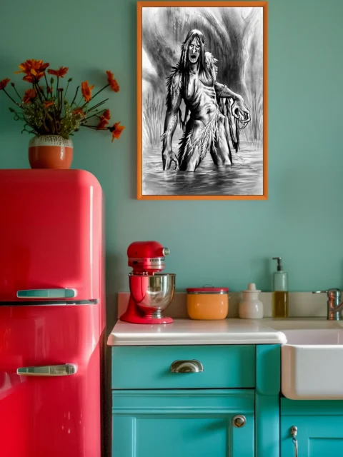 Swamp Hag dark fantasy canvas art scene