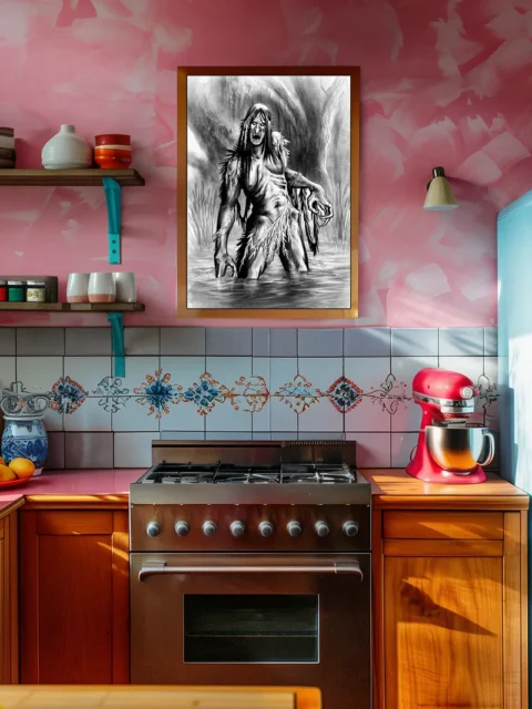 Swamp Hag dark fantasy canvas art creature