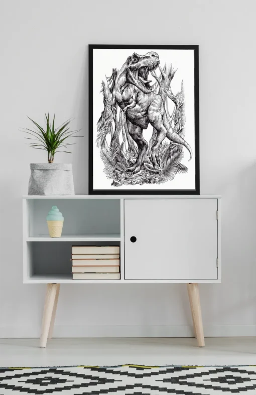 TRex fantasy canvas art scene