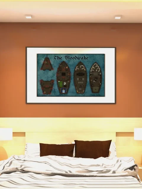 Top-down Bloodwake Pirate Ship Map showing combat spaces