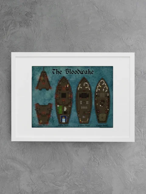 Nautical scene showing hull details and interior rooms