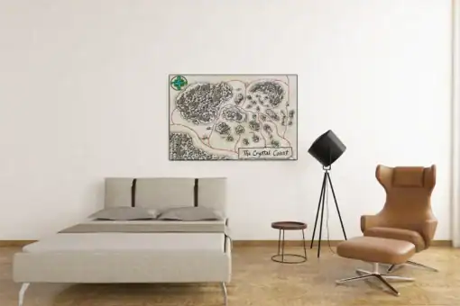 Crystal Coast Fantasy Map Canvas Print by Deven Rue