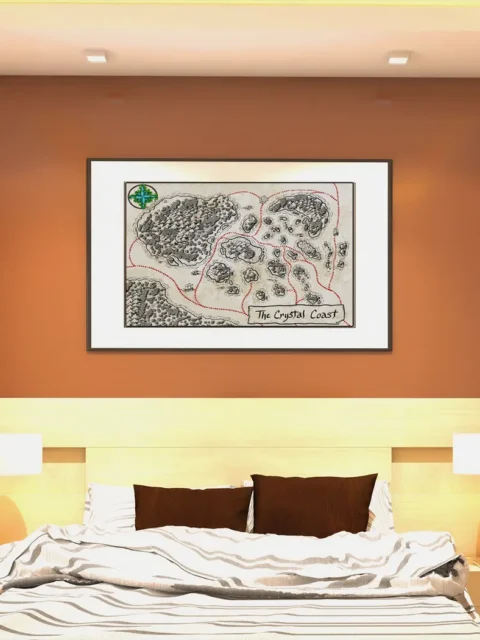 Clustered landforms and reefs in inked detail