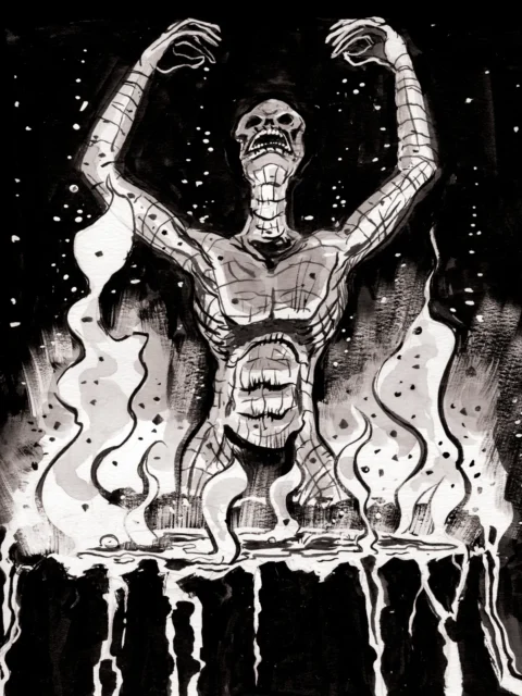 The Doom sayers of Kraak Thul fantasy canvas art ritual