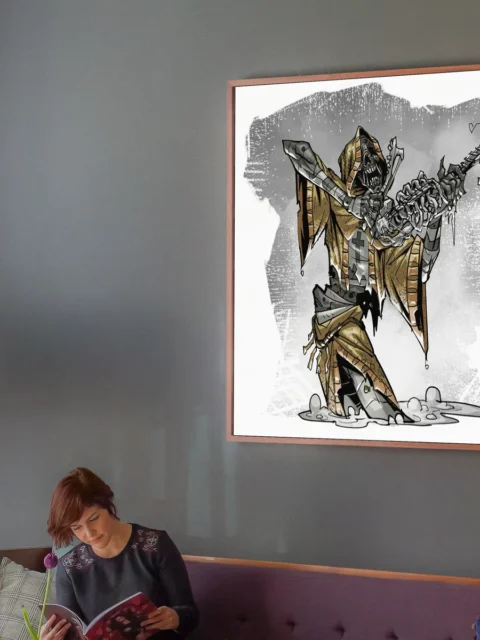 Dark fantasy prophet in tattered robes