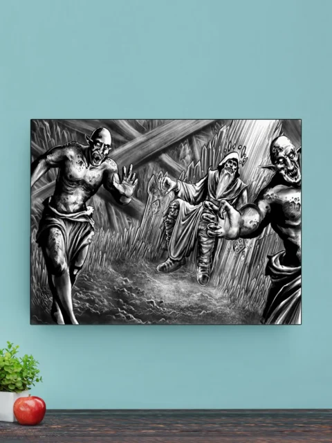 The Ioun King fantasy canvas art crystal chamber