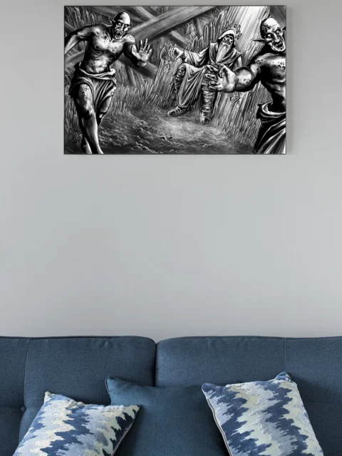 Arcane ruler surrounded by jagged crystals