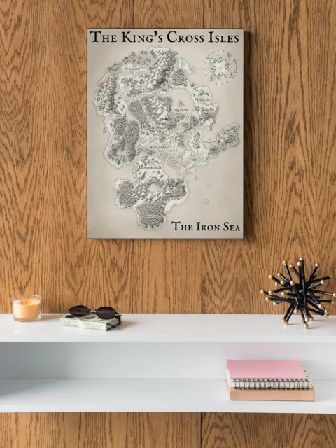 The Kings Cross Isles Map canvas depicting varied terrain