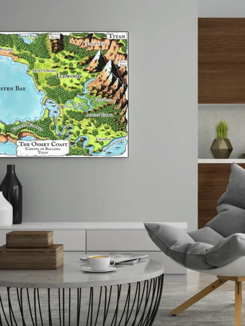 Top-down coastal terrain with named landmarks