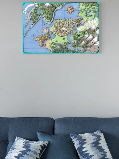 Hand-drawn regional map with circular woodland